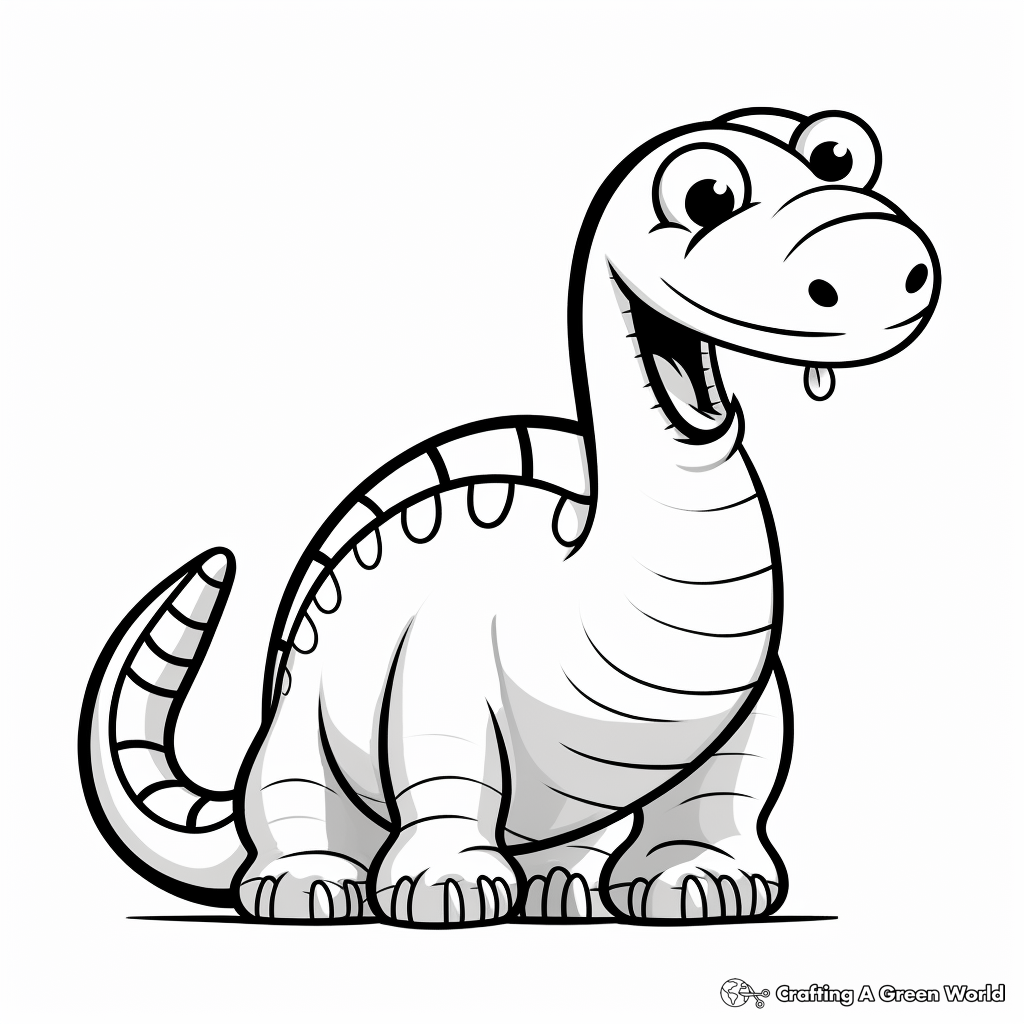 Fun and Simple Apatosaurus Coloring Pages 3