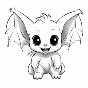 Fun and Simple Baby Bat Coloring Pages 1