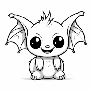 Fun and Simple Baby Bat Coloring Pages 2
