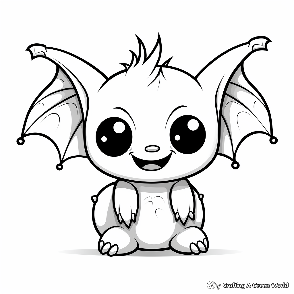 Fun and Simple Baby Bat Coloring Pages 2