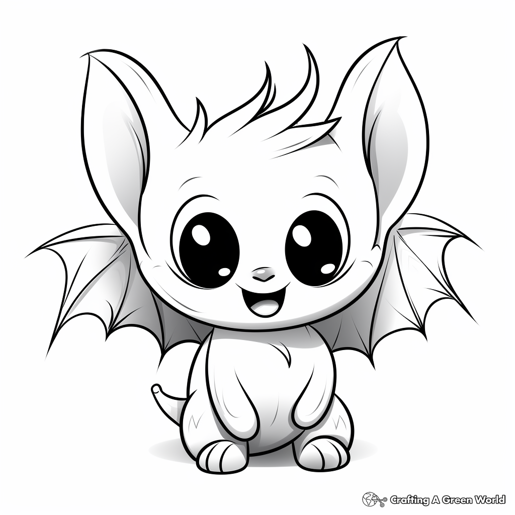 Fun and Simple Baby Bat Coloring Pages 3