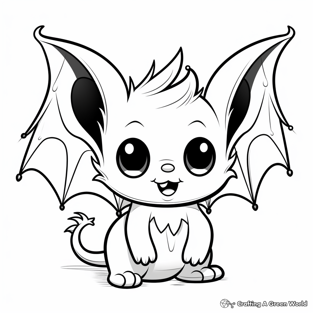 Fun and Simple Baby Bat Coloring Pages 4