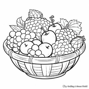 Fun and Simple Fruit Basket Coloring Pages 4