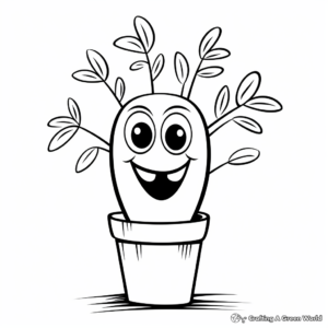 Fun and Simple Houseplant Coloring Pages 1