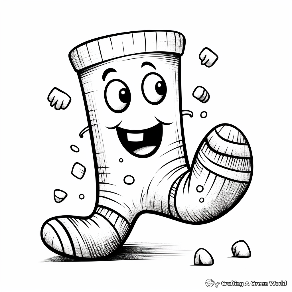 Fun Ankle Socks Coloring Pages 1