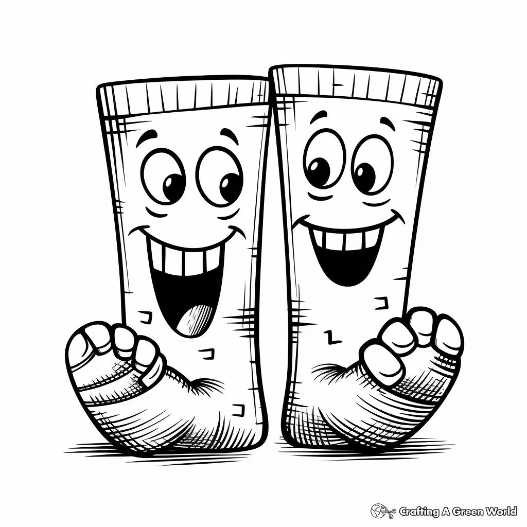Fun Ankle Socks Coloring Pages 3