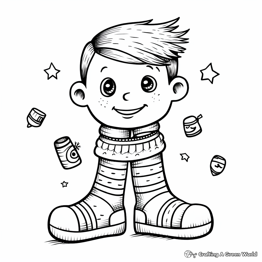 Fun Ankle Socks Coloring Pages 4
