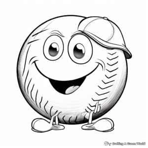 Fun Baseball Ball Coloring Pages for Kids 3