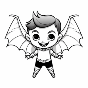 Fun Bat Wings Coloring Pages for Kids 2