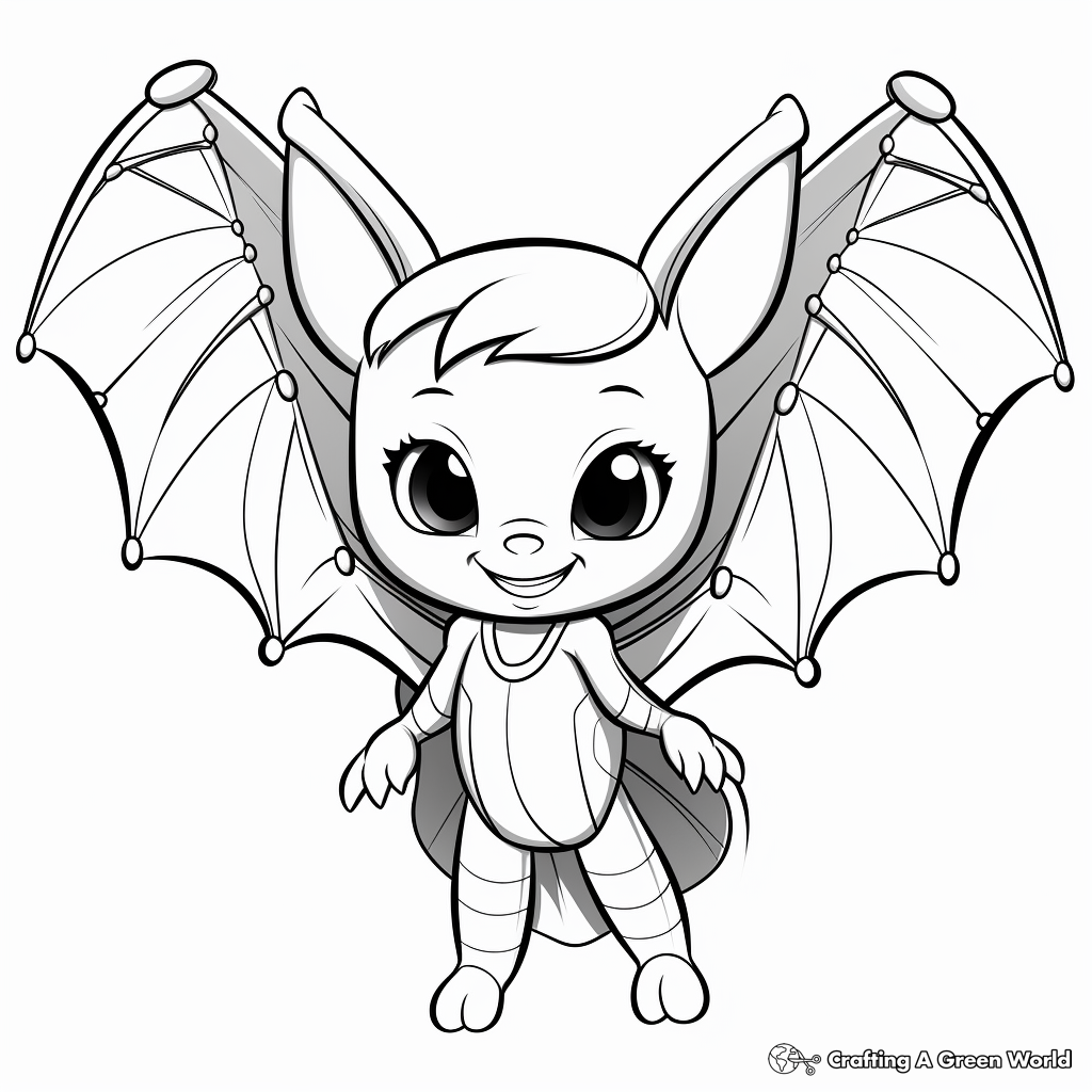 Fun Bat Wings Coloring Pages for Kids 3
