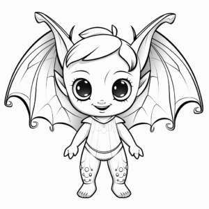 Fun Bat Wings Coloring Pages for Kids 4
