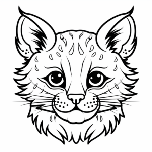 Fun Bobcat Face Coloring Pages for Kids 1