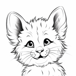 Fun Bobcat Face Coloring Pages for Kids 2