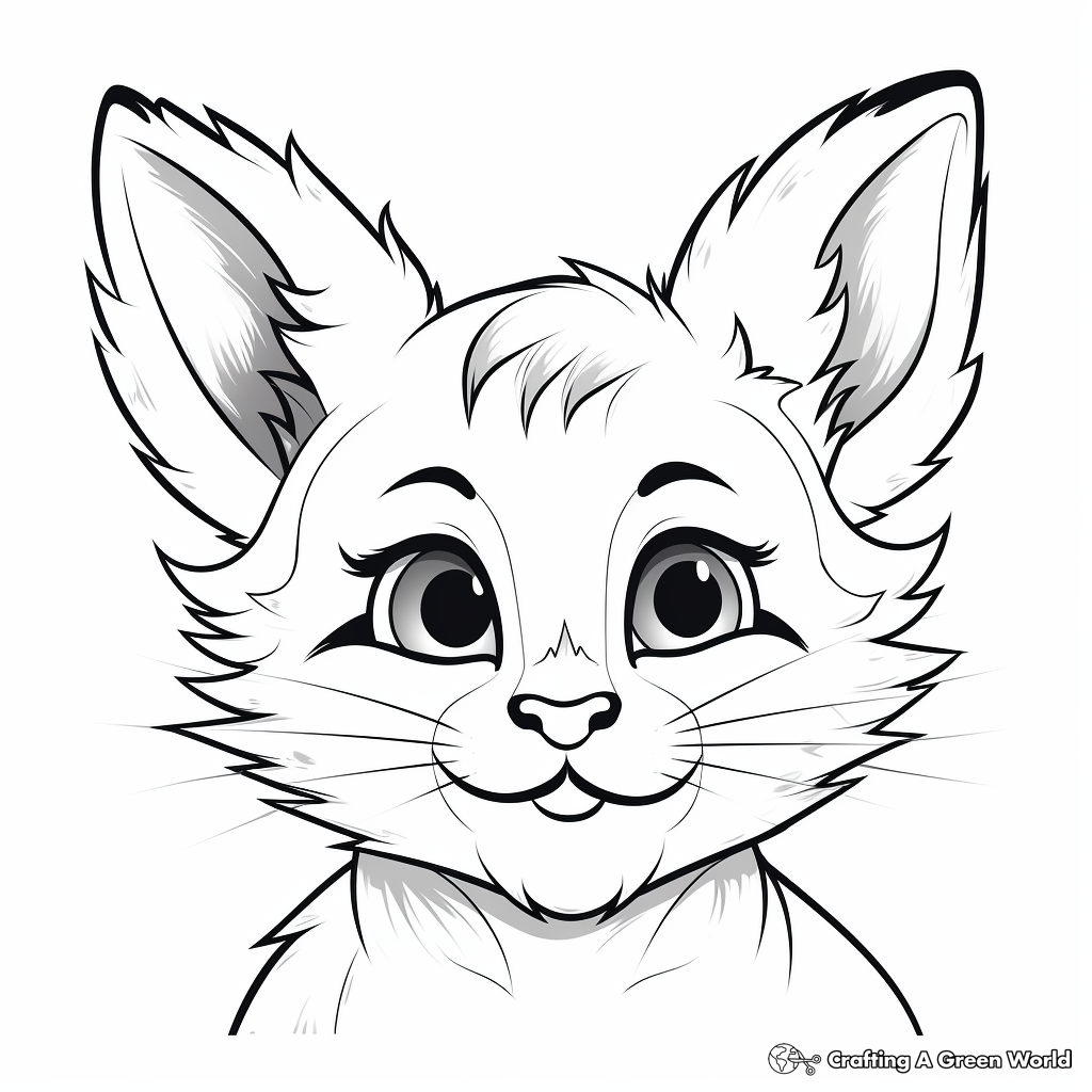 Fun Bobcat Face Coloring Pages for Kids 3