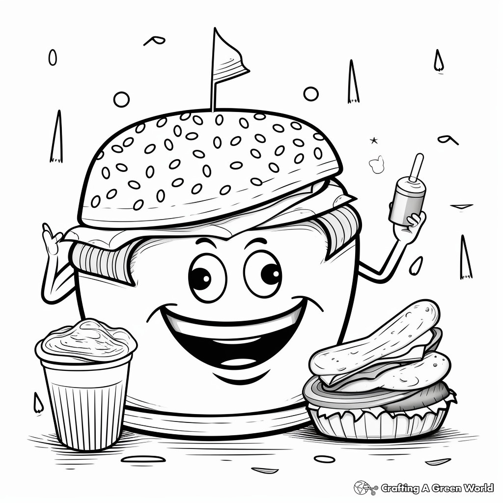 Fun Burger and Fries Coloring Pages 3