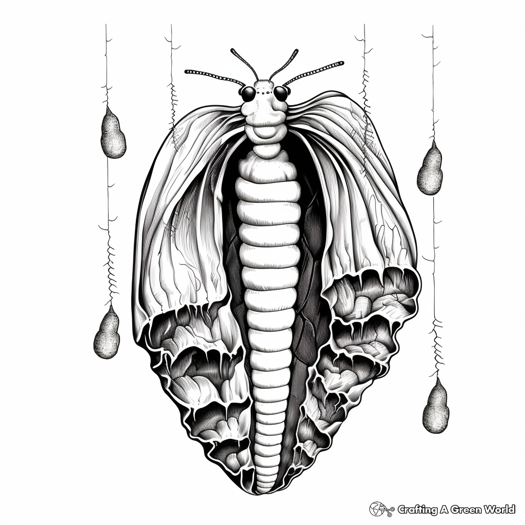 Fun Butterfly Emergence from Chrysalis Coloring Pages 2