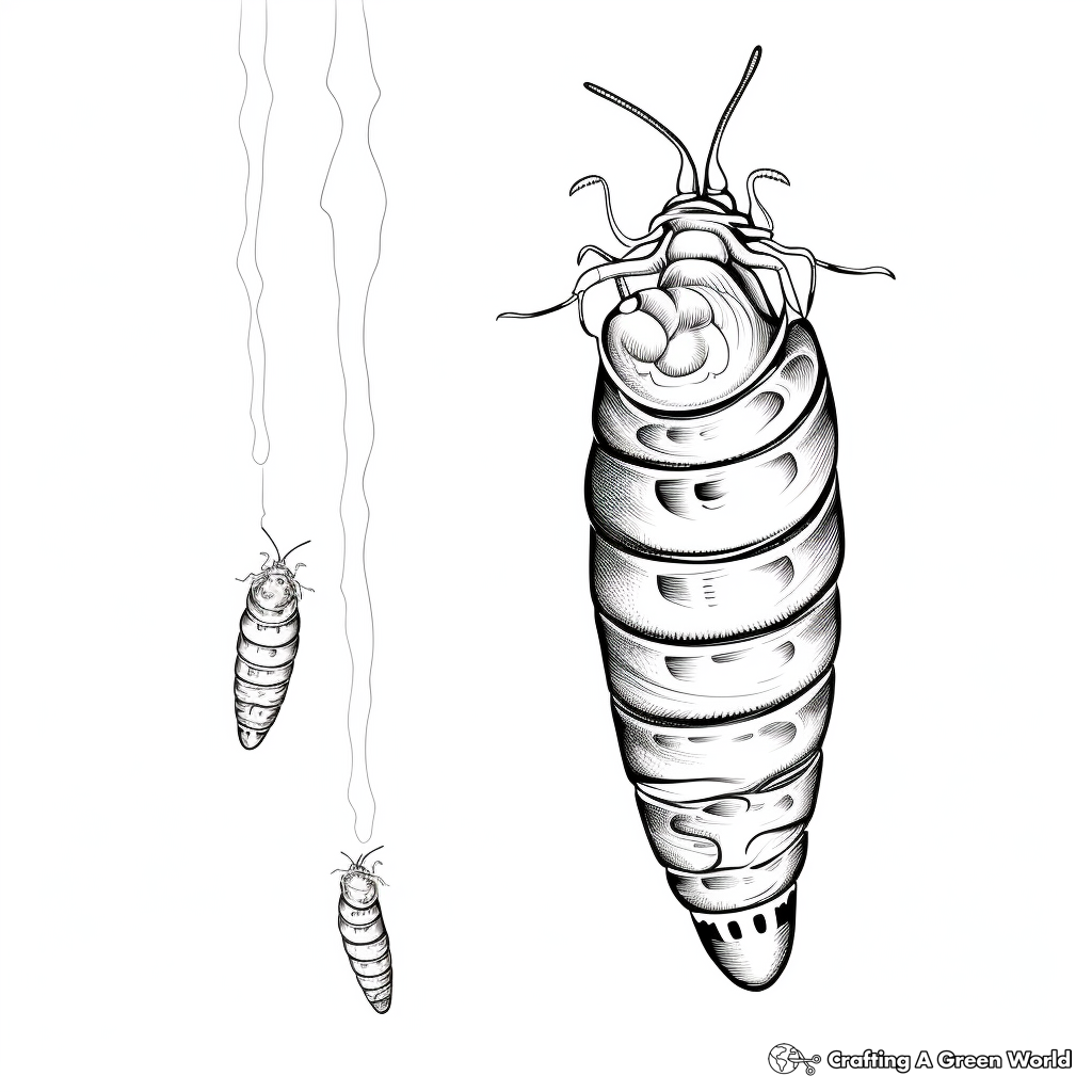 Fun Butterfly Emergence from Chrysalis Coloring Pages 3