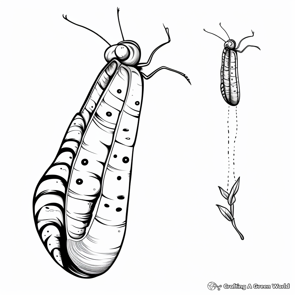 Fun Butterfly Emergence from Chrysalis Coloring Pages 4
