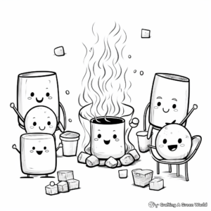 Fun Campfire S'mores Coloring Pages 2
