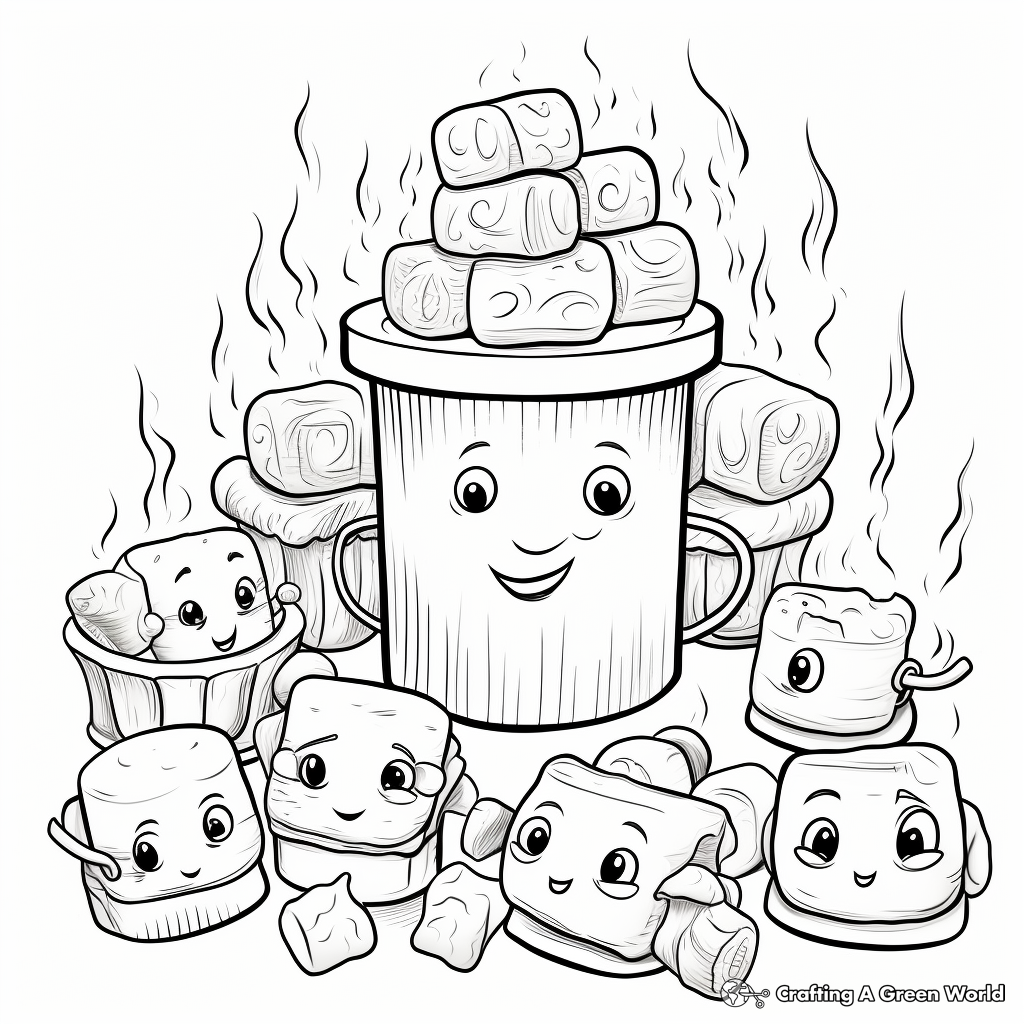 Fun Campfire S'mores Coloring Pages 3