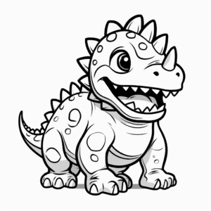 Fun Carnotaurus Cartoon Coloring Pages 1