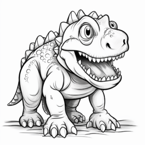 Fun Carnotaurus Cartoon Coloring Pages 2