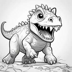 Fun Carnotaurus Cartoon Coloring Pages 3