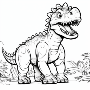 Fun Carnotaurus Cartoon Coloring Pages 4