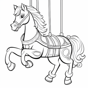 Fun Carousel Horse Coloring Pages 1