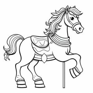 Fun Carousel Horse Coloring Pages 2