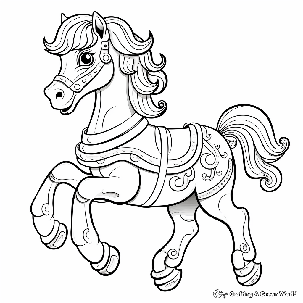 Fun Carousel Horse Coloring Pages 3