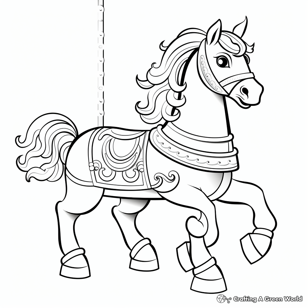 Fun Carousel Horse Coloring Pages 4