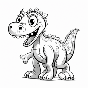 Fun Cartoon Albertosaurus Coloring Pages for Kids 2