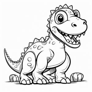 Fun Cartoon Albertosaurus Coloring Pages for Kids 3