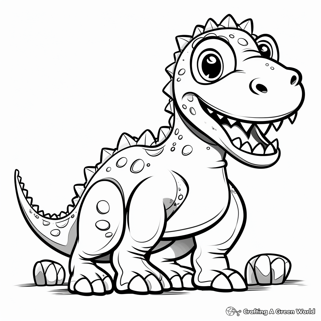Fun Cartoon Albertosaurus Coloring Pages for Kids 3