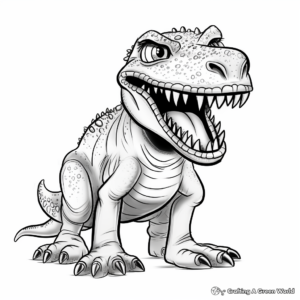 Fun Cartoon Allosaurus Coloring Pages for Toddlers 3