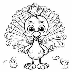 Fun Cartoon Baby Turkey Coloring Pages 2