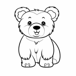 Fun Cartoon Bear Coloring Pages 1
