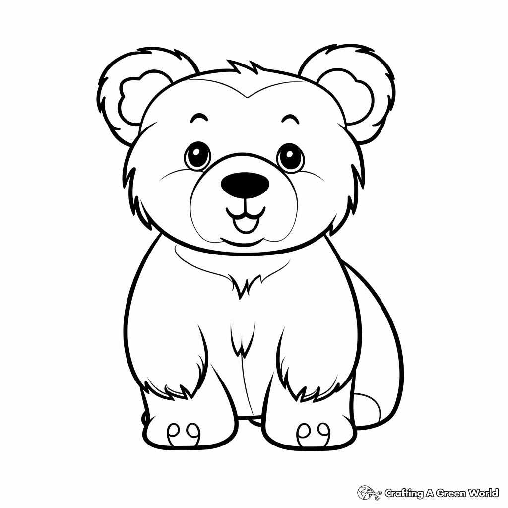 Fun Cartoon Bear Coloring Pages 1