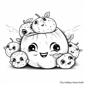 Fun Cartoon Blackberry Coloring Pages for Kids 3