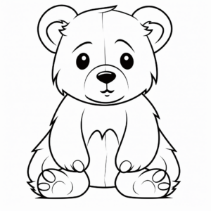 Fun Cartoon Brown Bear Coloring Pages 1