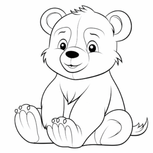 Fun Cartoon Brown Bear Coloring Pages 2