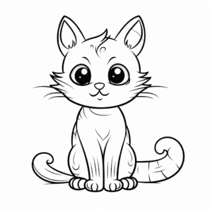Fun Cartoon Cat Coloring Pages for Kids 2
