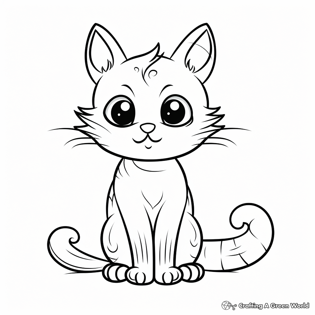 Fun Cartoon Cat Coloring Pages for Kids 2