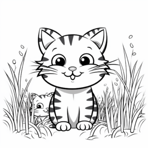 Fun Cartoon Cat Coloring Pages for Kids 3