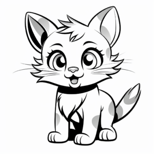 Fun Cartoon Cat Coloring Pages for Kids 4