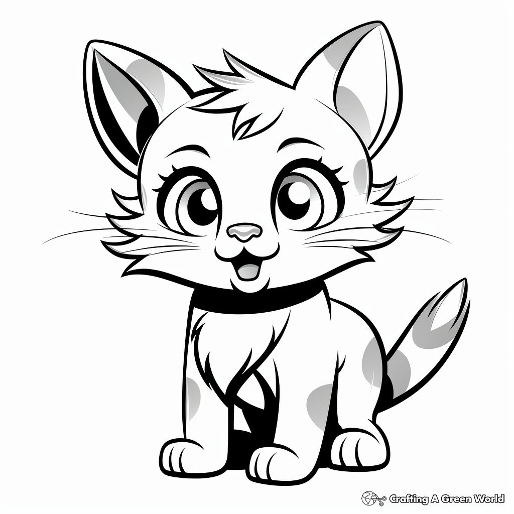 Fun Cartoon Cat Coloring Pages for Kids 4