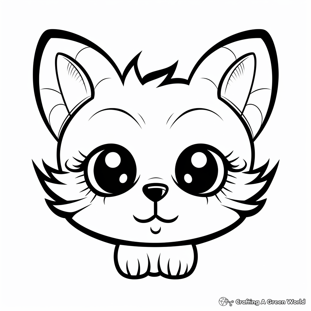 Fun Cartoon Cat Face Coloring Pages 3