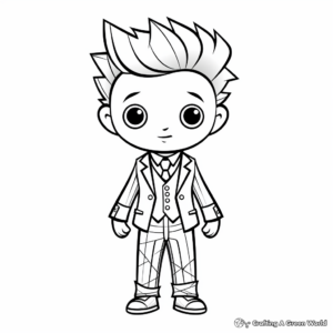 Fun Cartoon Character in Suit Coloring Pages 2