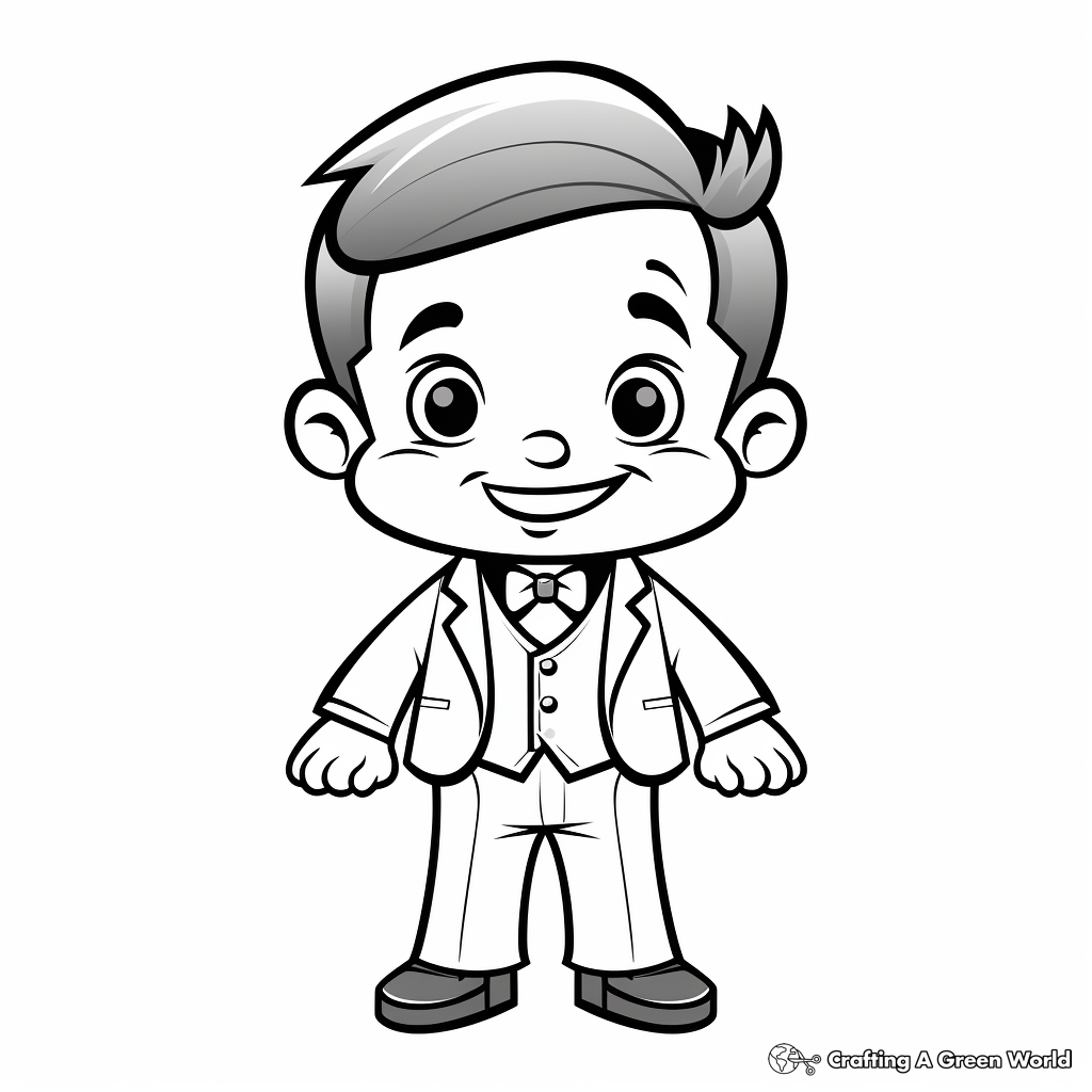 Fun Cartoon Character in Suit Coloring Pages 3